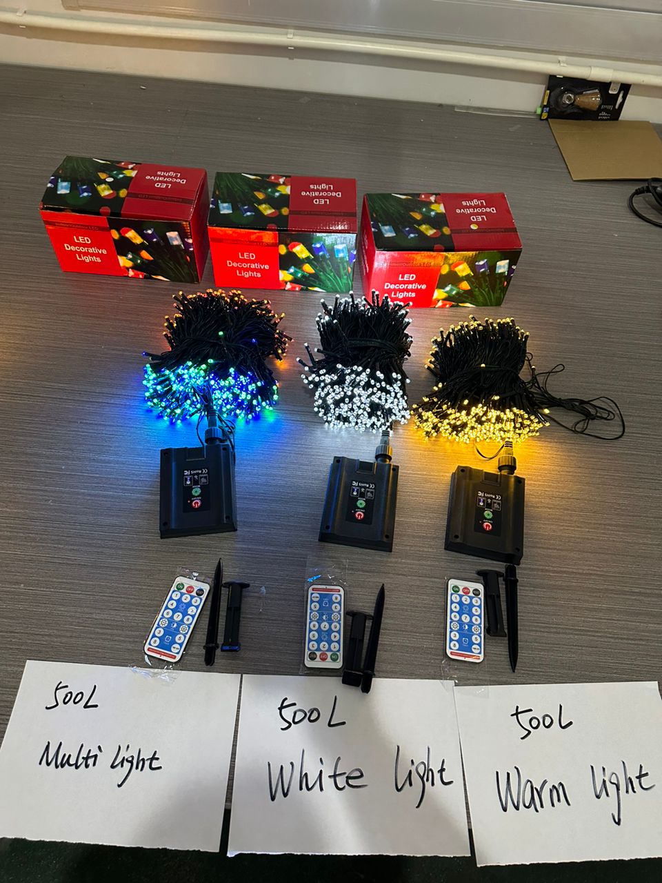 LUCES DE 500 LED de 52 metros multicolor, blanco y amarillo.