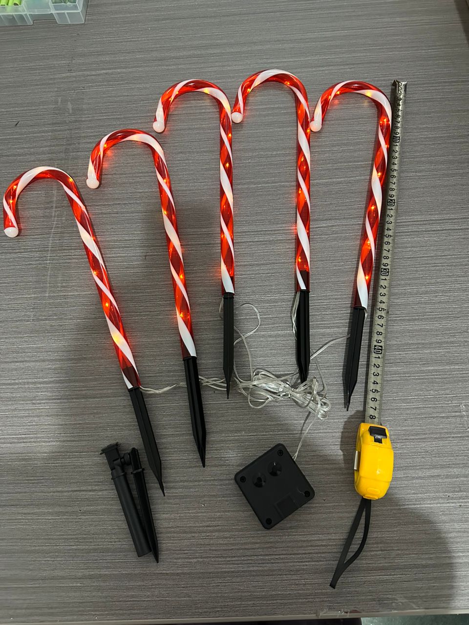 Bastones de Navidad 80 LED de 34cm+12cm de incrustación.