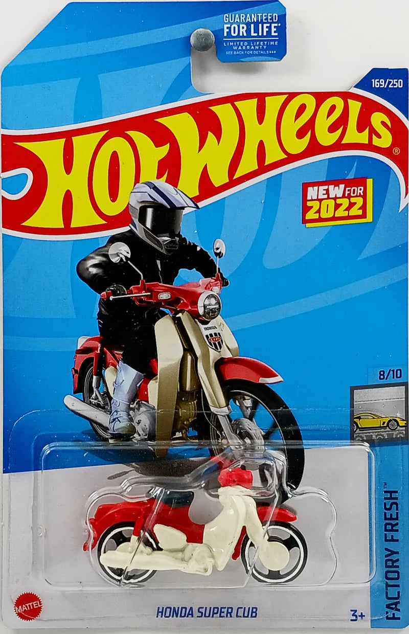 Hot Wheels 2022 - Collector # 169/250 - Factory Fresh 8/10 - New Models - Honda Super Cub - Red & White - USA Hot Wheels 2022 - Collector # 169/250 - Factory Fresh 8/10 - New Models - Honda Super Cub - Red & White - USA