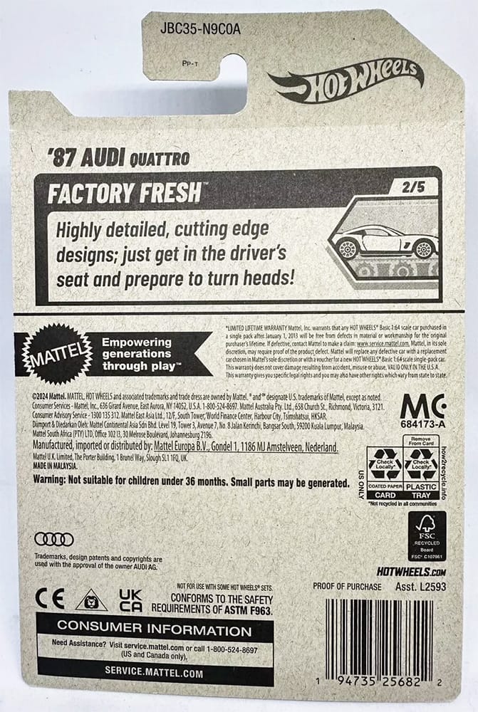 87 Audi Quattro Sth Super Treasure Hunt Hot Wheels Verde
