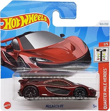 Hot Wheels - McLAREN P1 - Quarter Mile Heroes 1/5 - HTD92 - Short Card - Supersport - Rojo oscuro - Mattel 2024 - 1:64