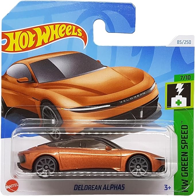 Hot Wheels - Delorean Alpha5 - HW Green Speed 7/10 - HTD32 - Short Card - DMC - Orange Metallic - Mattel 2024-1:64