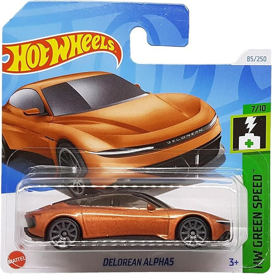 Hot Wheels - Delorean Alpha5 - HW Green Speed 7/10 - HTD32 - Short Card - DMC - Orange Metallic - Mattel 2024-1:64