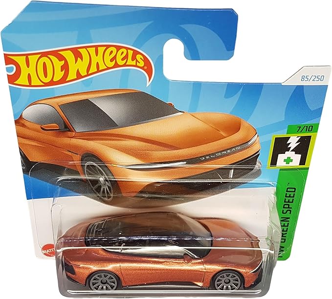 Hot Wheels - Delorean Alpha5 - HW Green Speed 7/10 - HTD32 - Short Card - DMC - Orange Metallic - Mattel 2024-1:64
