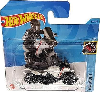 Hot Wheels - Ducati DesertX - HW Moto 1/5 - HKG32 - Short Card - Motorcycle - White - Mattel 2023