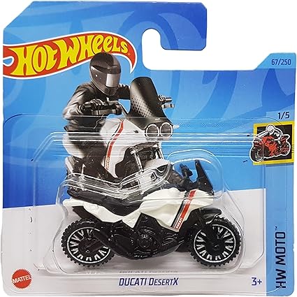 Hot Wheels - Ducati DesertX - HW Moto 1/5 - HKG32 - Short Card - Motorcycle - White - Mattel 2023