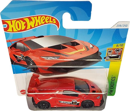 Hot Wheels - Lamborghini Huracan LP 620-2 Super Tropheo - HW Exotics 8/10 - HTC25 - Tarjeta corta - Coche de carreras GT - Rojo oscuro - Mattel 2024 - 1:64