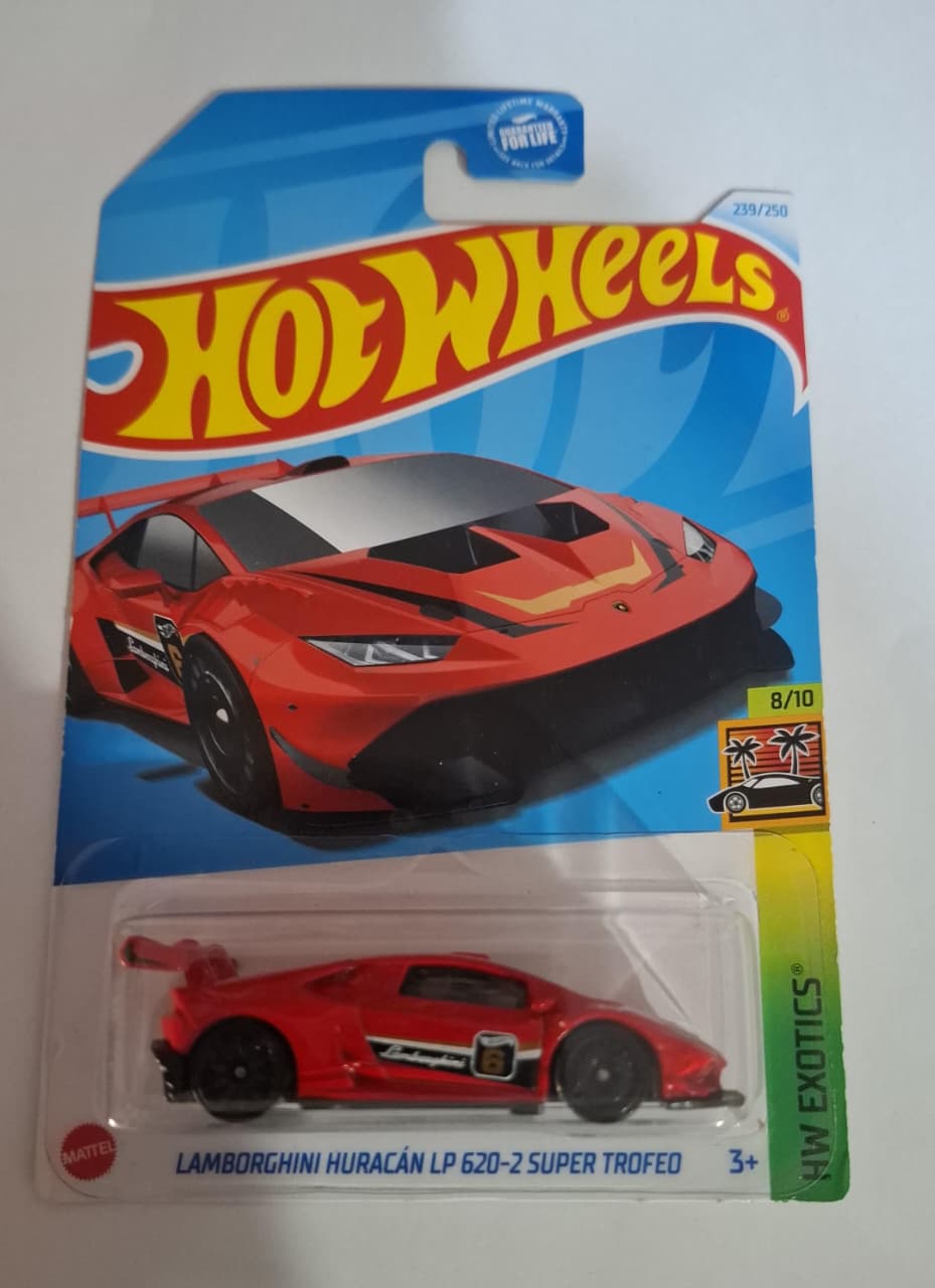 Hot Wheels Lamborghini Huracan LP 620-2 Super Trofeo, escala 1:64, rojo, HW Exotics 8/10