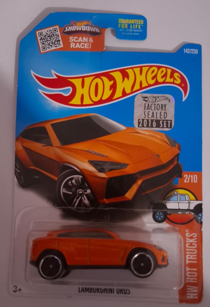 Hot Wheels '17 Lamborghini Urus, [Orange] 2016 Factory Sealed Sticker
