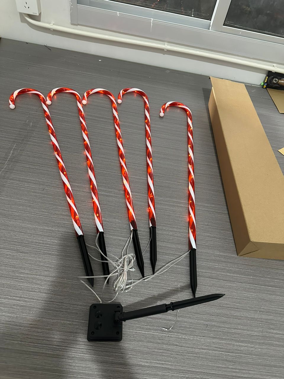 Bastones de Navidad 80 LED de 64cm+12cm de incrustación.