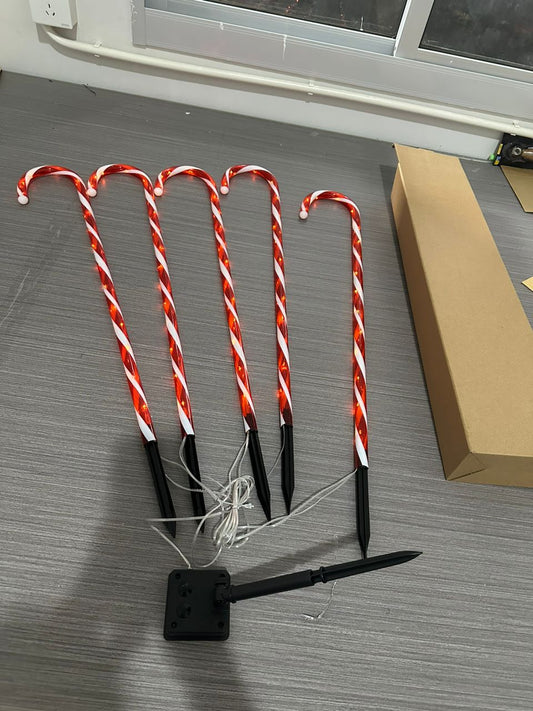 Bastones de Navidad 80 LED de 64cm+12cm de incrustación.