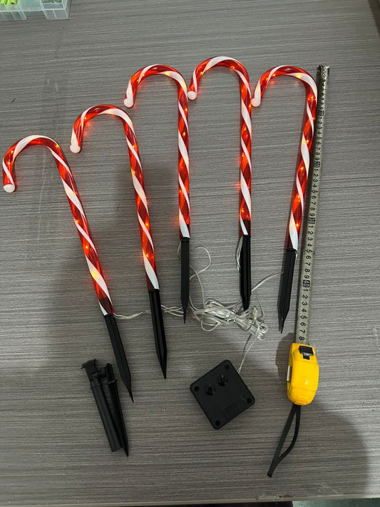 Bastones de Navidad 80 LED de 34cm+12cm de incrustación.