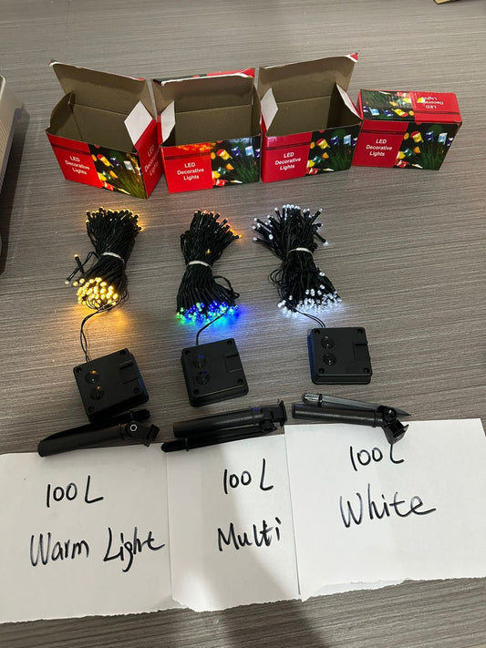 LUCES DE 100 LED de 12 metros multicolor, blanco y amarillo.