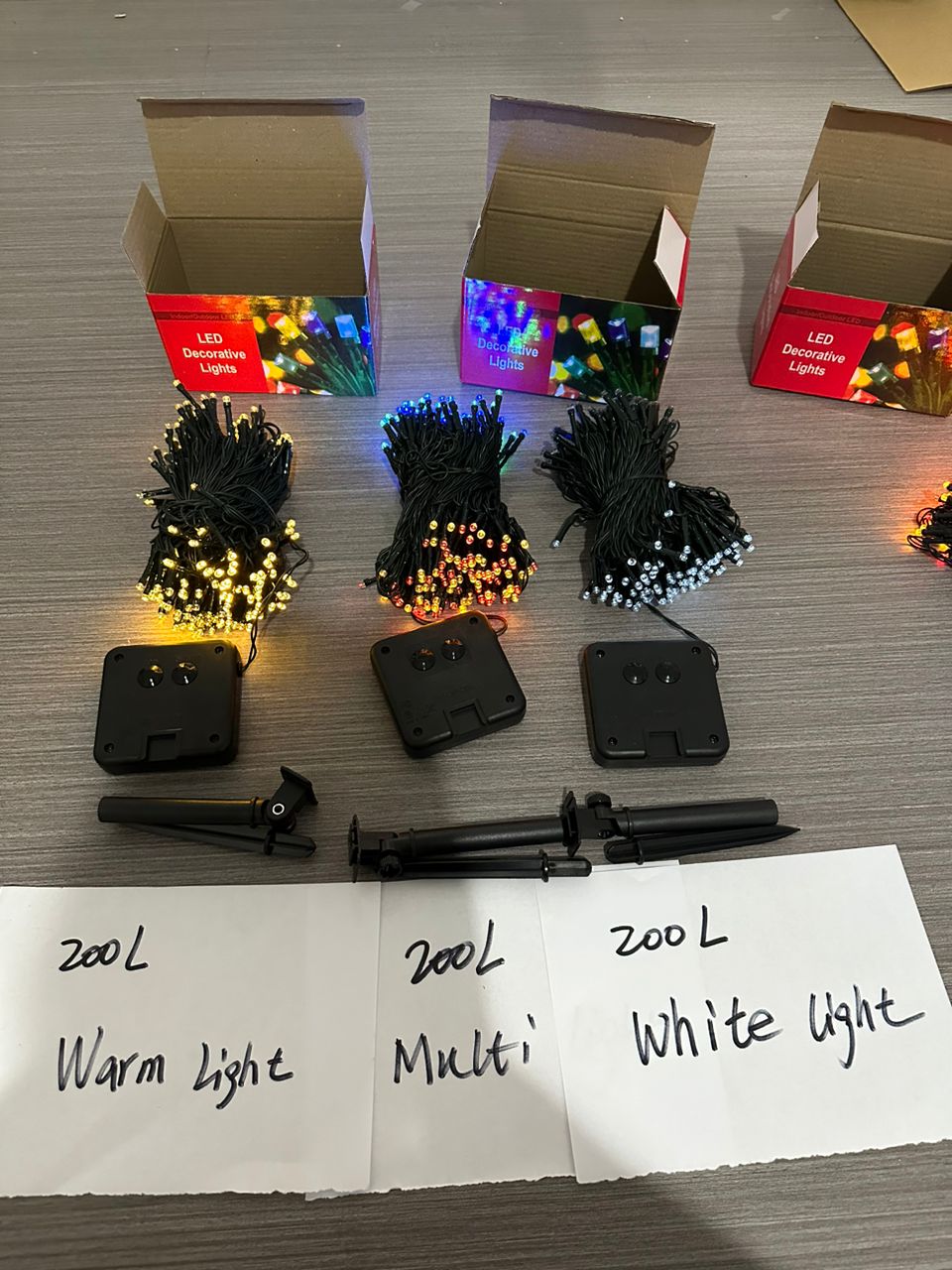 LUCES DE 200 LED de 22 metros multicolor, blanco y amarillo.