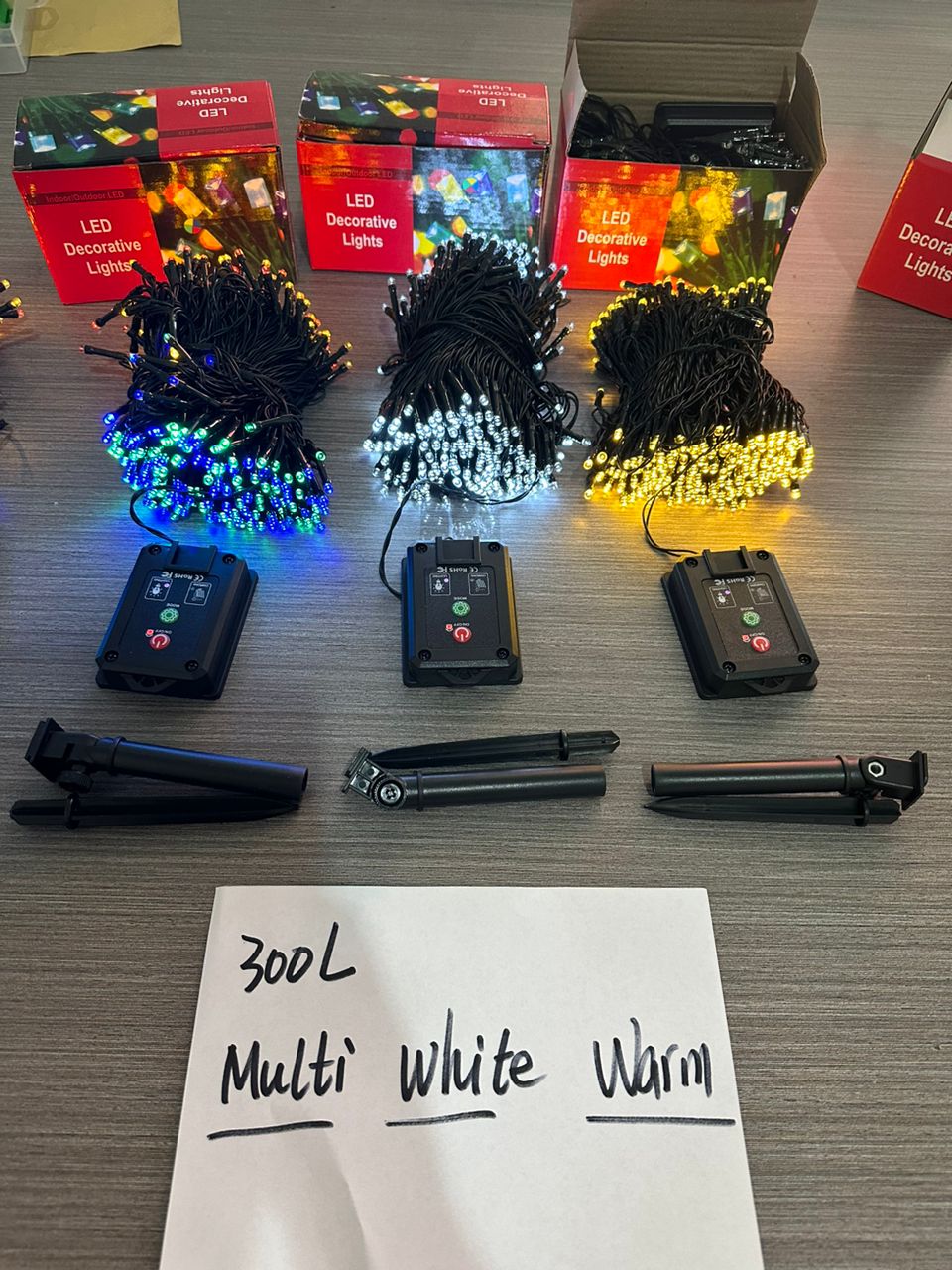 LUCES DE 300 LED de 32 metros multicolor, blanco y amarillo.